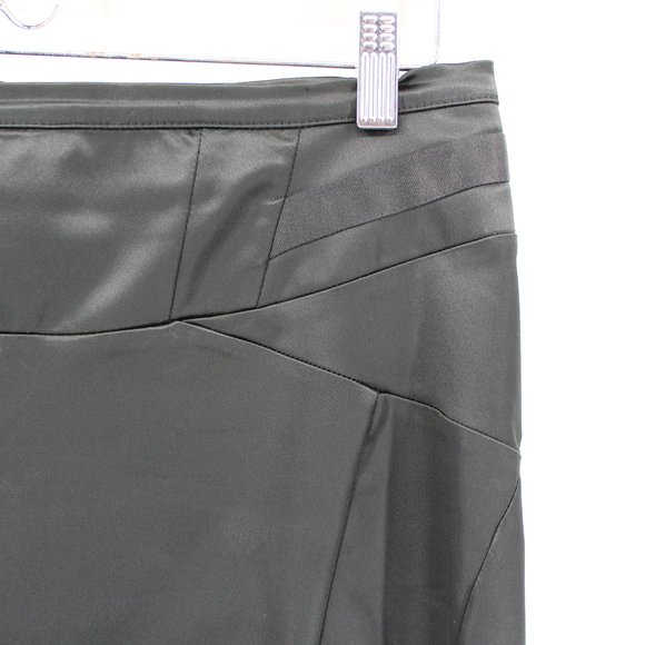 JUST CAVALLI Black Satin Stretch Pencil Skirt High Waist Bodycon Midi IT 44 US 8 - Picture 5 of 12